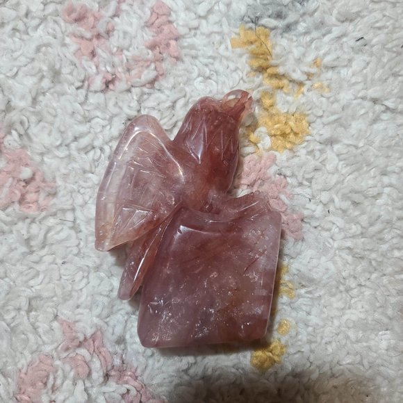 Hematoid (Fire Quartz) Eagle Crystal Carving - Picture 4 of 4